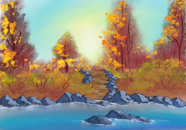 Fall stream Art print - Afbeelding 2